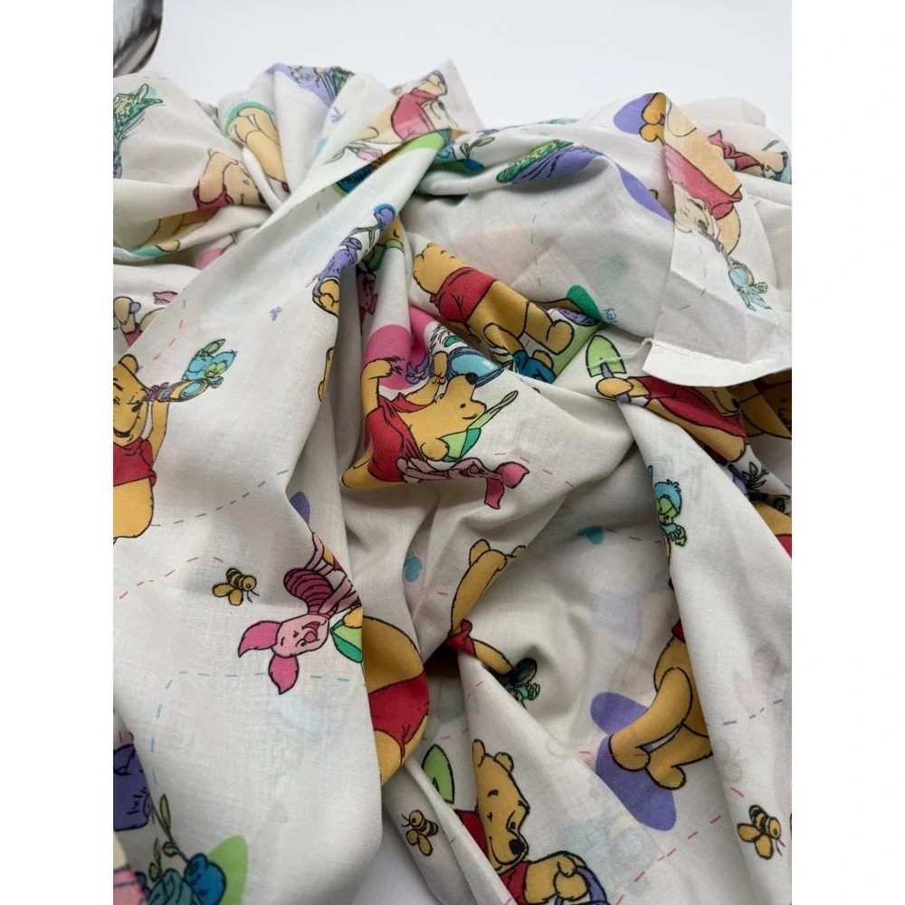 Vintage Disney Winnie the Pooh Piglet Twin Flat Sheet Gardening‎ Made in USA